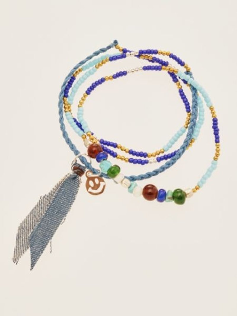 【Pre-order】 ☼ Happy Smile Necklace / Bracelet ☼ (Two Colors) - Necklaces - Cotton & Hemp Multicolor