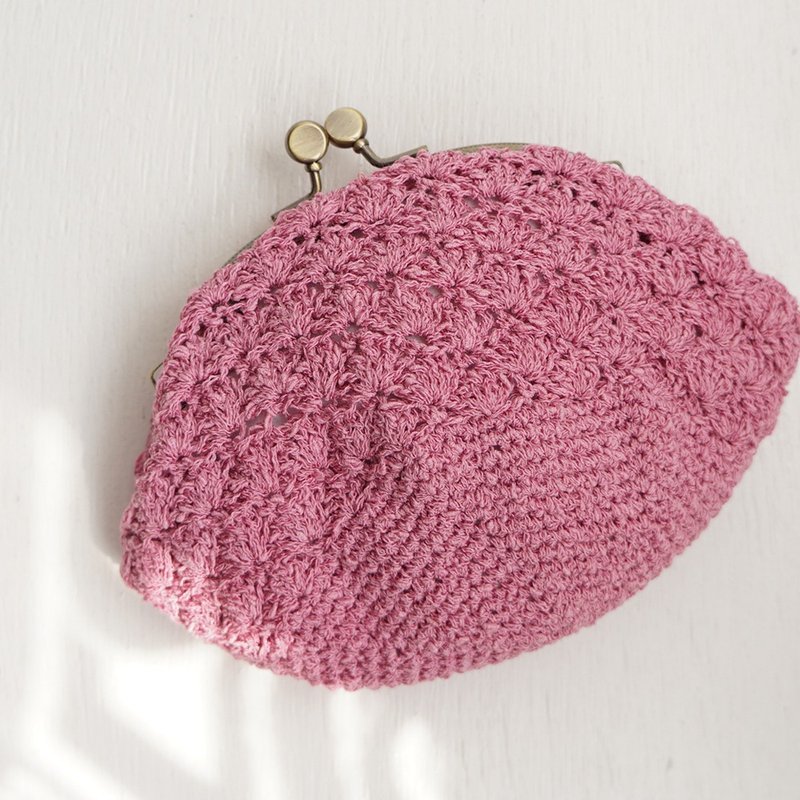 Ba-ba handmade Crochet pouch No.C1762 - 化妝包/收納袋 - 其他材質 紫色