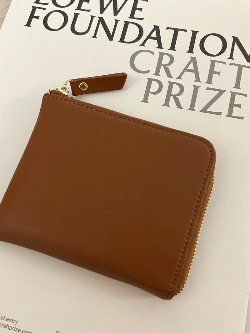 【快速出貨】L型短夾 零錢包 皮夾 卡夾 小包 大容量 生日 畢業禮 - 錢包/皮夾/長短夾 - 防水材質 咖啡色