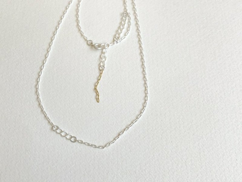 麦（necklace/White Silver color） - ネックレス - 金属 シルバー