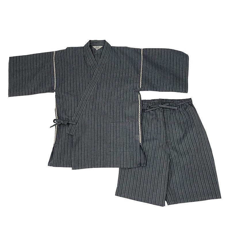 Men's cotton linen jinbei single item ML LL wn13 (jinbei, jinbei, relaxing wear, men's kimono, loungewear, nightwear, pajamas, summer wear) - ชุดนอน/ชุดอยู่บ้าน - ผ้าฝ้าย/ผ้าลินิน สีน้ำเงิน
