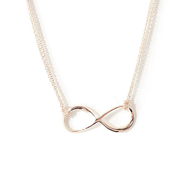 愛。無限 項鍊 Infinity。Love Necklace - 項鍊 - 其他金屬 金色