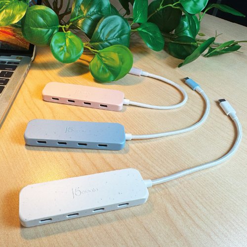 j5create 官方品牌店 j5create環保材質USB-C Gen2轉四埠Type-C高速集線器 – JCH345E