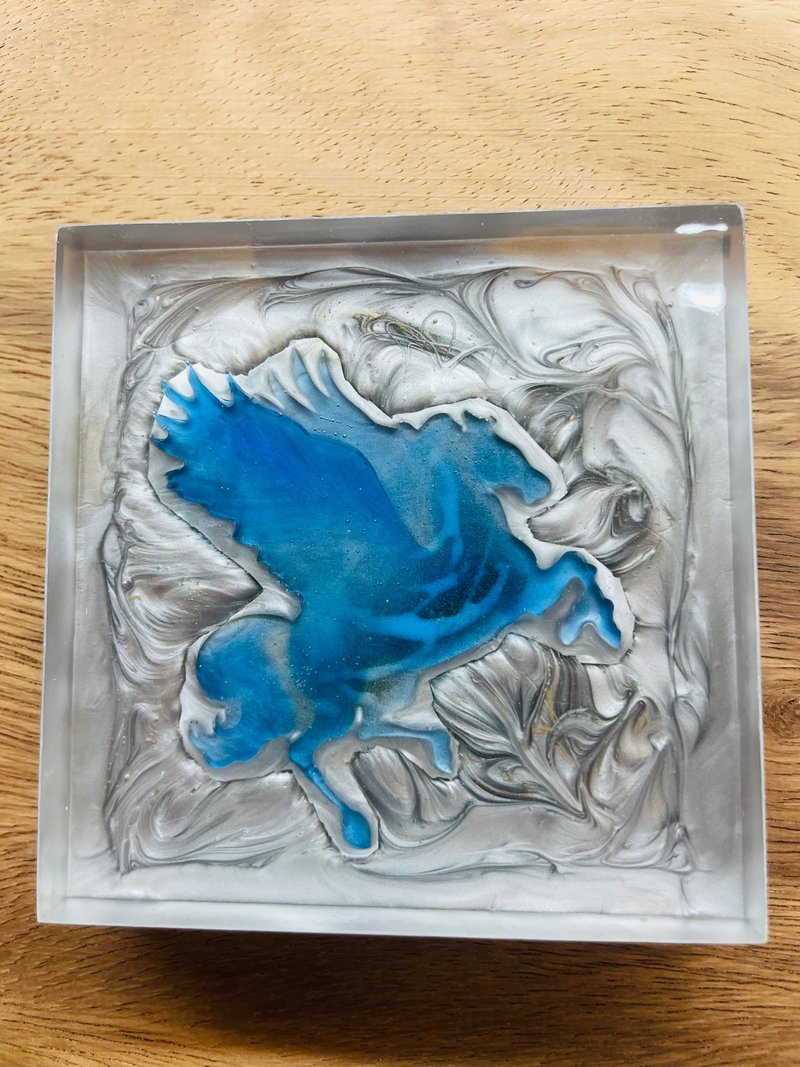 Pegasus crystal tile coaster decoration - ที่รองแก้ว - เรซิน สีเงิน