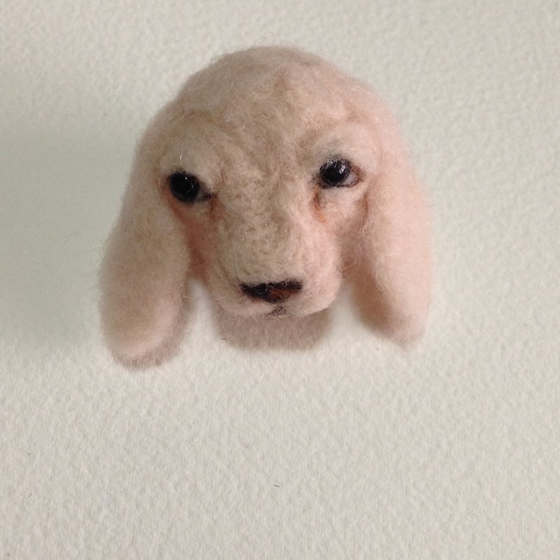 [Wool felt] pink dachshund - ที่เก็บนามบัตร - ขนแกะ สึชมพู