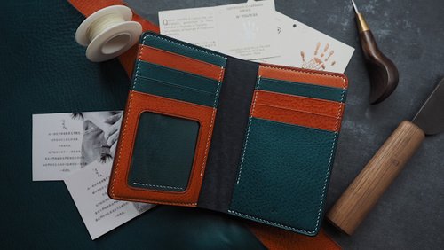 皮俠客PXK手工皮具 純手工牛皮豎版多卡位錢包皮夾 客製化刻字禮物 顏色款式可訂製