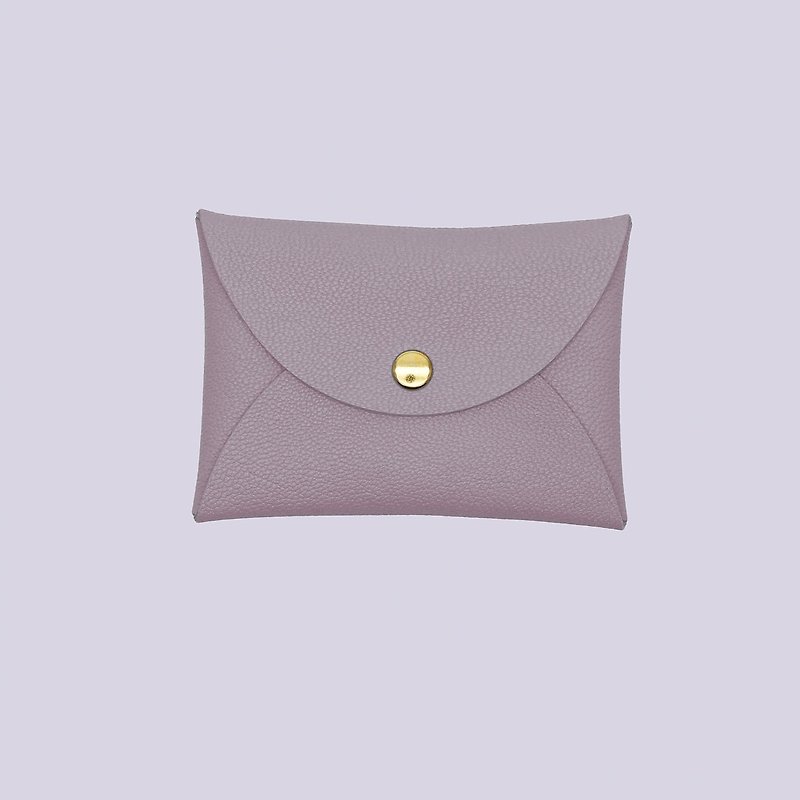 Customized Gift Leather Macaron Lavender Purple Card Holder/Wallet/card holder/card case - ที่เก็บนามบัตร - หนังแท้ สีม่วง