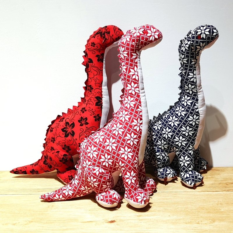 【Mr. Flower Cloth】Dinosaur (Large) - ตุ๊กตา - ไฟเบอร์อื่นๆ สีน้ำเงิน