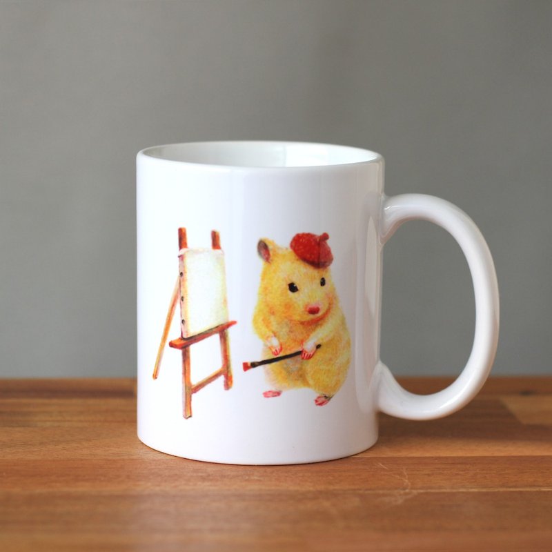 Artist Kinkuma hamster A cute hamster mug with toys and ass - Cups - Other Materials White