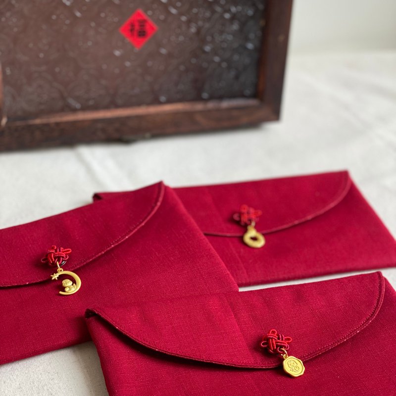 Cute snake treasure in three colors and four styles ///cloth red envelope bag. Passbook cover. Monthly gift money - Chinese New Year - Cotton & Hemp Red