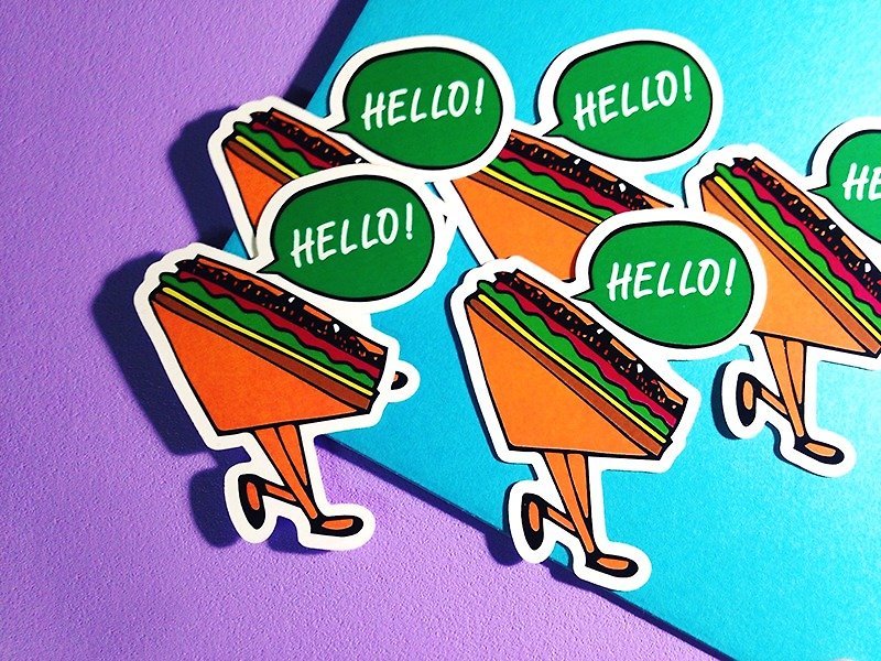 HELLO !! // Stickers - Stickers - Waterproof Material Orange
