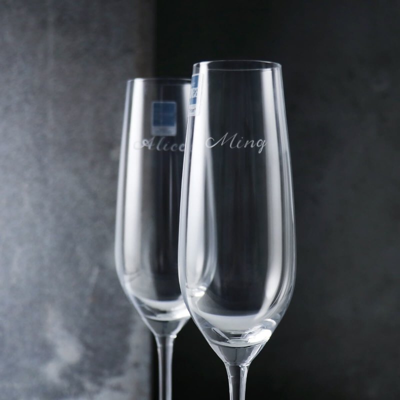 (One pair price) 240cc[German Zeiss wedding pair glasses] FORTISSIMO wedding champagne pair glasses - Bar Glasses & Drinkware - Glass Gray