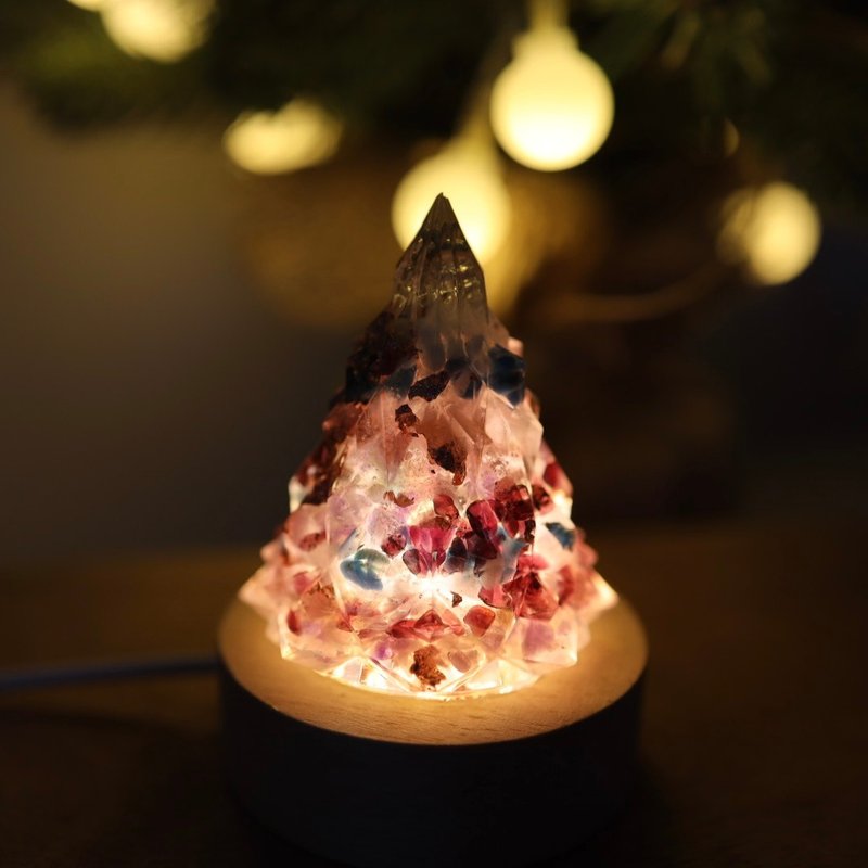 [Fast Shipping] Pink Gold Foil Love Christmas Tree Night Light-Aogang Energy Tree/ Gemstone Tree/Crystal - Lighting - Jade Pink