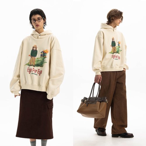 Unvesno 【425G科技面料】Unvesno小狗自發熱抗菌抗靜電連帽衛衣 男女同款