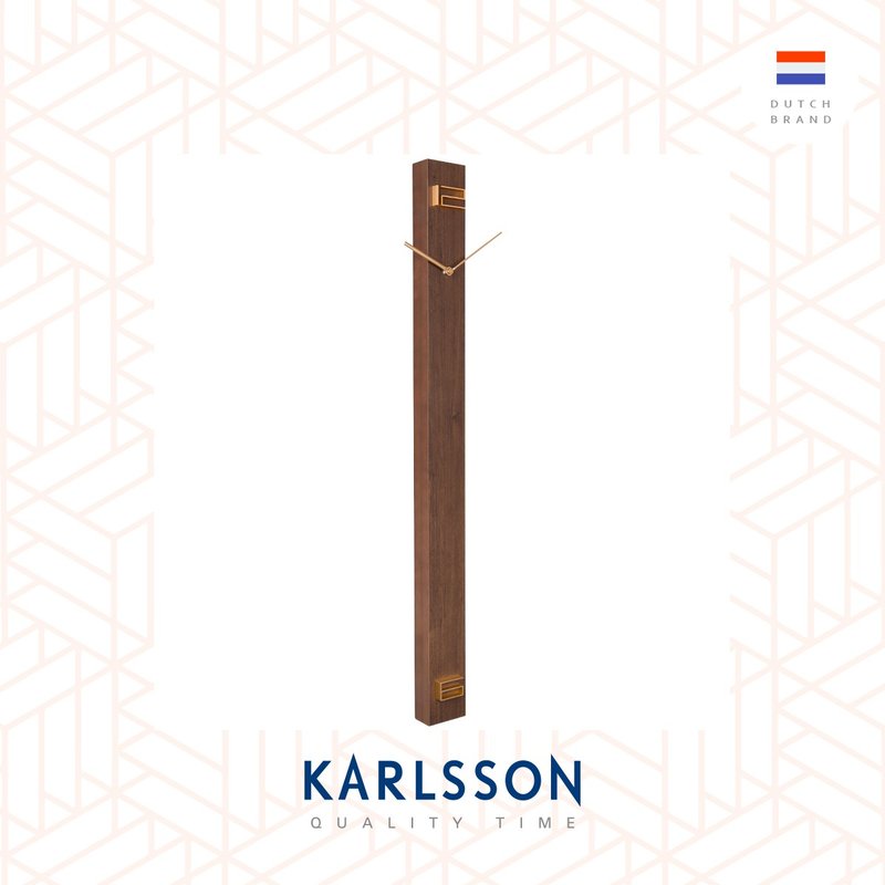 荷蘭Karlsson Wall clock L90cm Discreet Long dark wood - 時鐘/鬧鐘 - 木頭 咖啡色