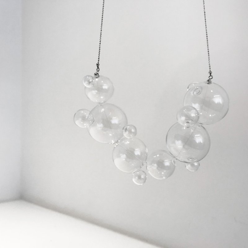 Glass Bubble Necklace - สร้อยติดคอ - แก้ว สีใส