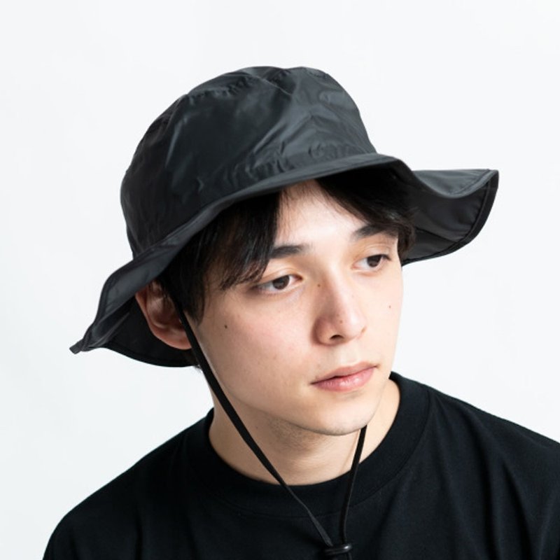 (Multi-color options) WPC Kiu  UV&RAIN PACKABLE SAFARI HAT - หมวก - วัสดุกันนำ้ สีดำ