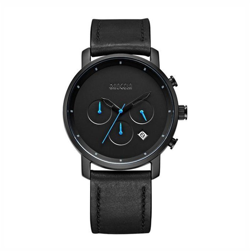 BAOGELA - BROOKLYN SPECIAL EDITION Black Dial / Black Leather Watch - นาฬิกาผู้หญิง - วัสดุอื่นๆ สีดำ