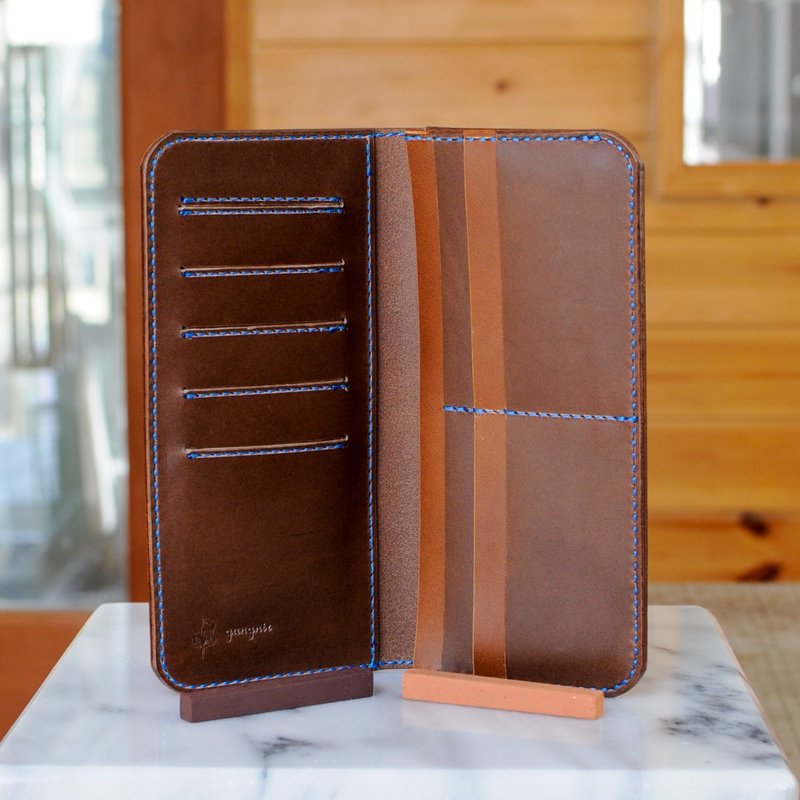 カードとお札の長財布　No.3　ブッテーロ - 錢包/皮夾/長短夾 - 真皮 咖啡色