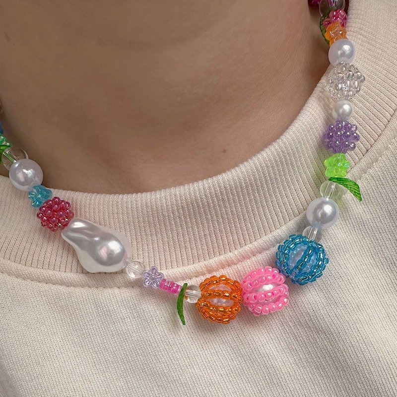 POM POM NECKLACE - สร้อยติดคอ - อะคริลิค 