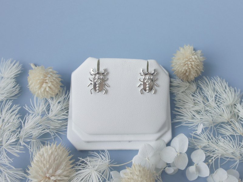 Stag beetles earrings | sterling silver | earrings posts - Earrings & Clip-ons - Sterling Silver Silver