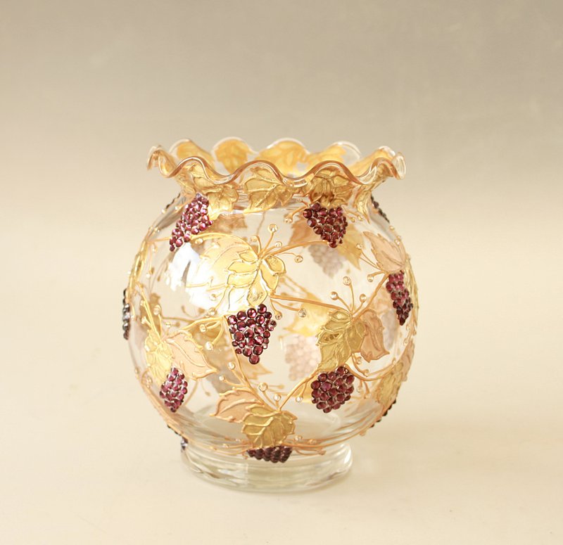 Blackberry Gold Vase Centerpiece - 擺飾/家飾品 - 玻璃 紫色