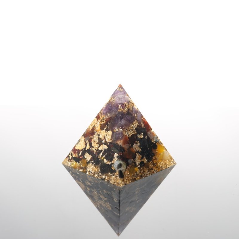 [Customized Gift] Wisdom Explosive Leopard Print Large Crystal Orgonite Pyramid - ของวางตกแต่ง - คริสตัล หลากหลายสี