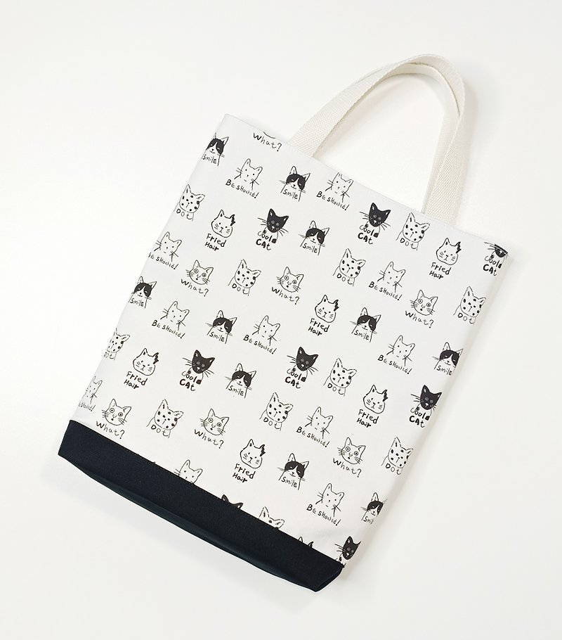 Can be customized canvas bag/wenqing bag/cat pattern bag - Handbags & Totes - Cotton & Hemp 
