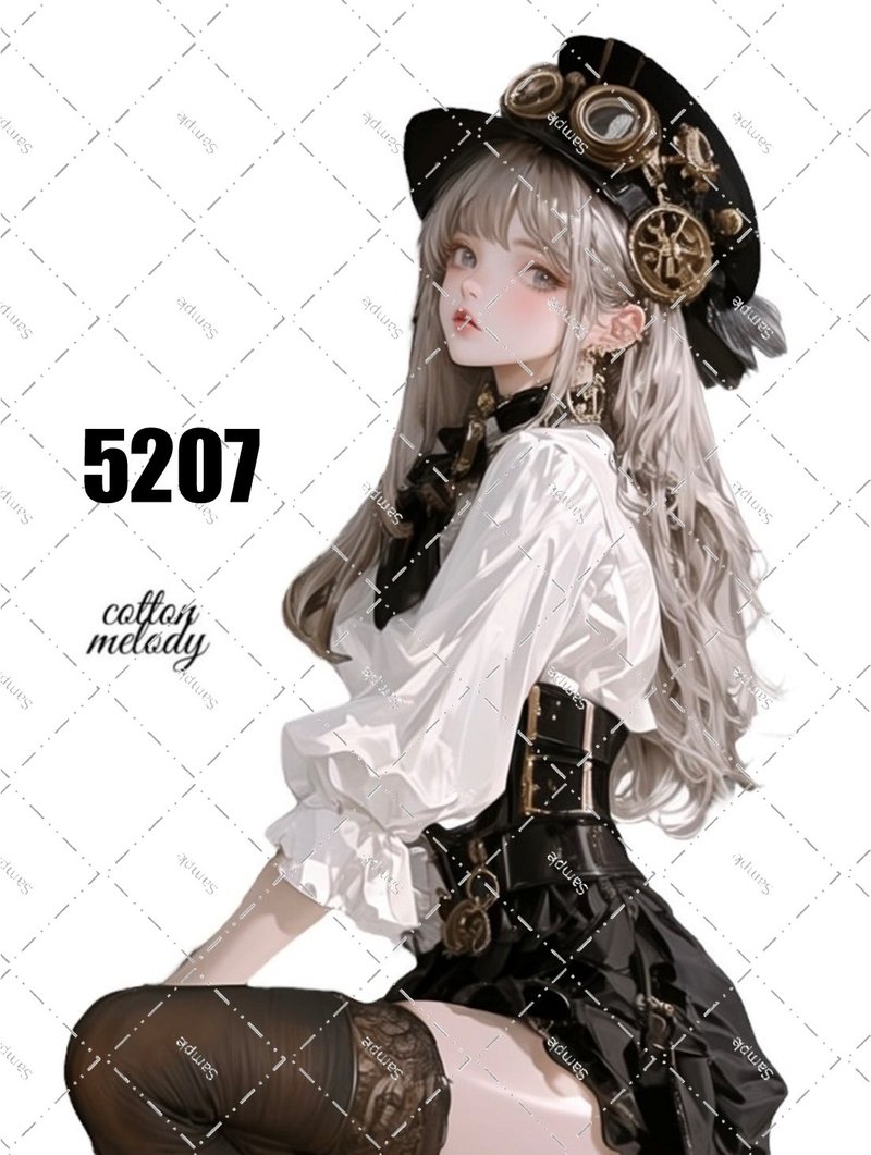 original sticker no.5207 人物ステッカー オリジナルステッカー オリジナル人物ステッカー 装飾ステッカー cotton melody - 貼紙 - 紙 