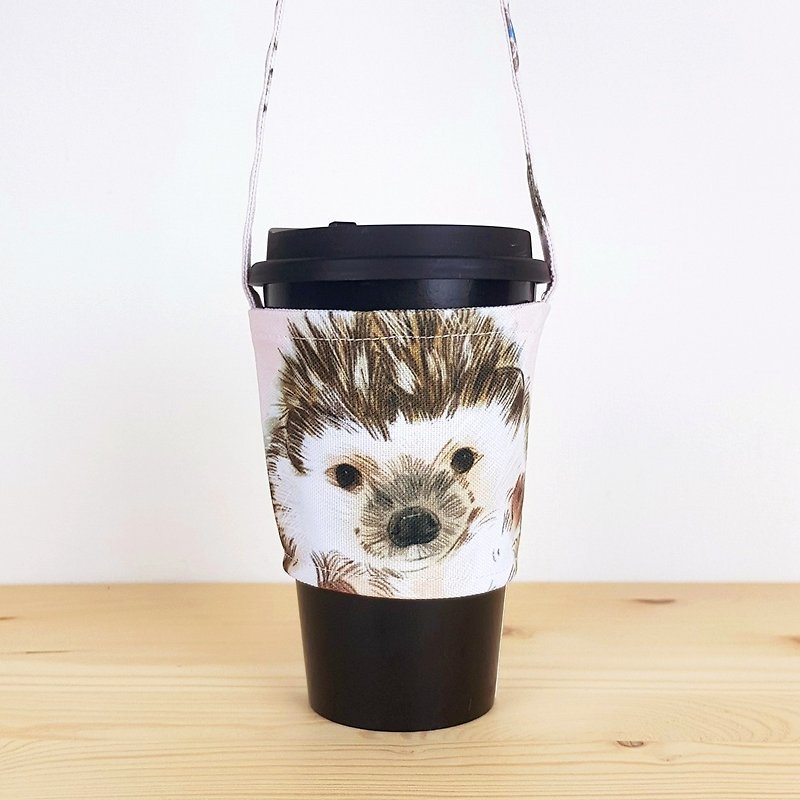 Little hedgehog environmental protection cup holder/beverage bag - Beverage Holders & Bags - Other Materials Blue