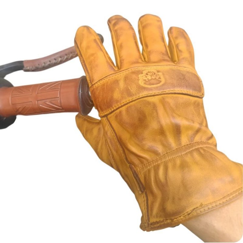 Gloves Real Leather in waxed by hands classic cafe racer gloves Biker vintage - 其他 - 真皮 