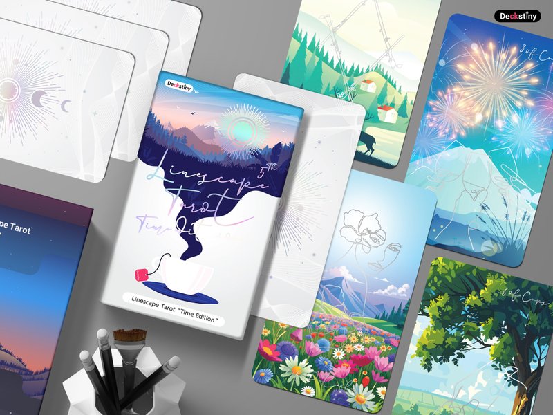 Linescape Tarot 5th Edition : Time Edition by Deckstiny - 卡片/明信片 - 紙 銀色