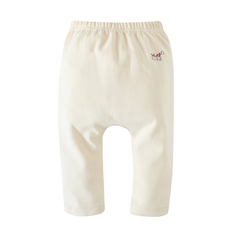 【SISSO Organic Cotton】Organic Cotton Baby Elastic Butt Pants M - กางเกง - ผ้าฝ้าย/ผ้าลินิน ขาว