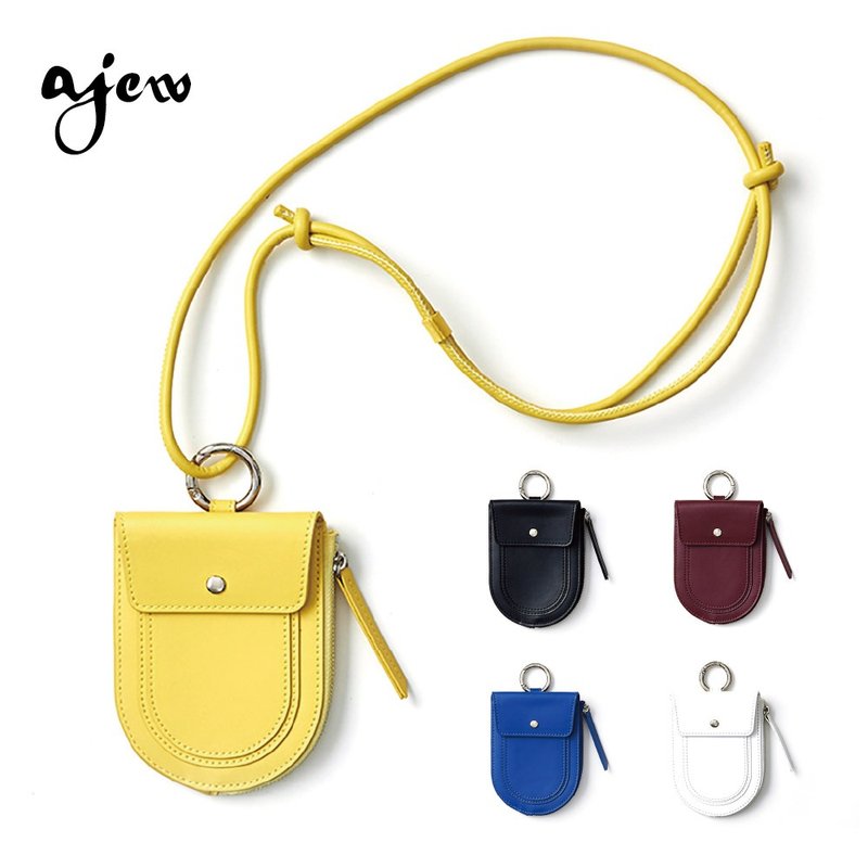 ajew 多功能收納包(附掛繩) - 錢包/皮夾/長短夾 - 人造皮革 黃色