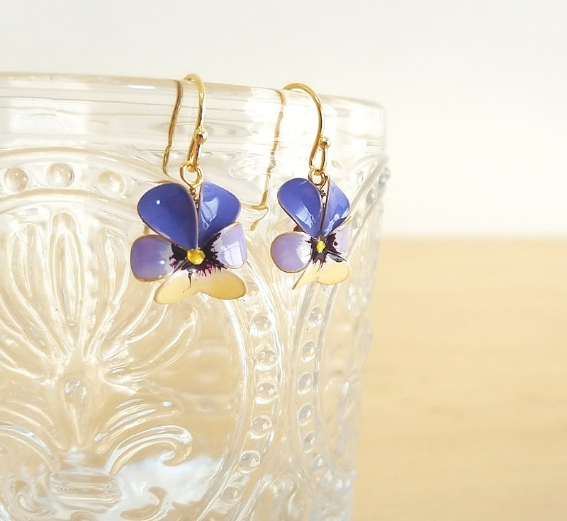 Resin Earrings & Clip-ons Blue - viola pierced earrings or clip-on earrings  A