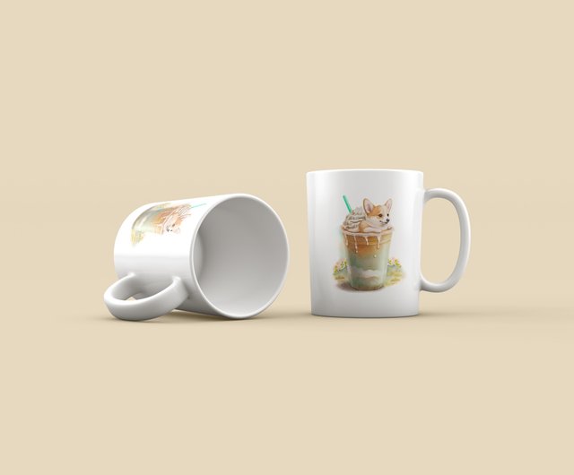 フラペチーノ ドッグ (ファ ドゥ/コーギー/トイ VIP) ペイント マグ