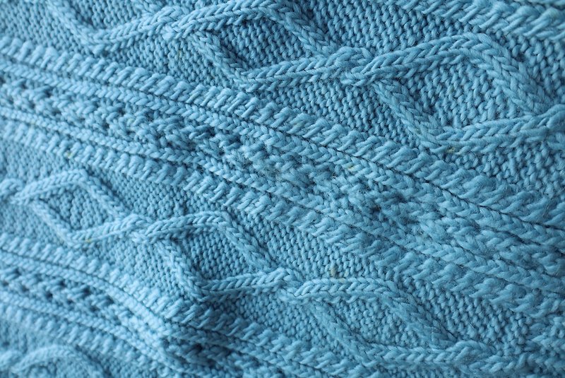 織紋毛衣外套-- 天藍色織紋毛衣 - 毛衣/針織衫 - 羊毛 藍色