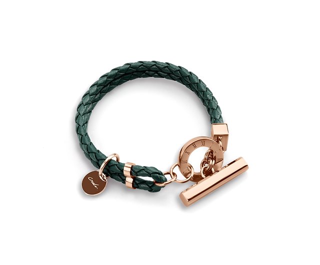 La Memoria Double Woven Leather Bracelet (8 Colours) with custom engraving  - Shop Crudo Leather Craft Bracelets - Pinkoi