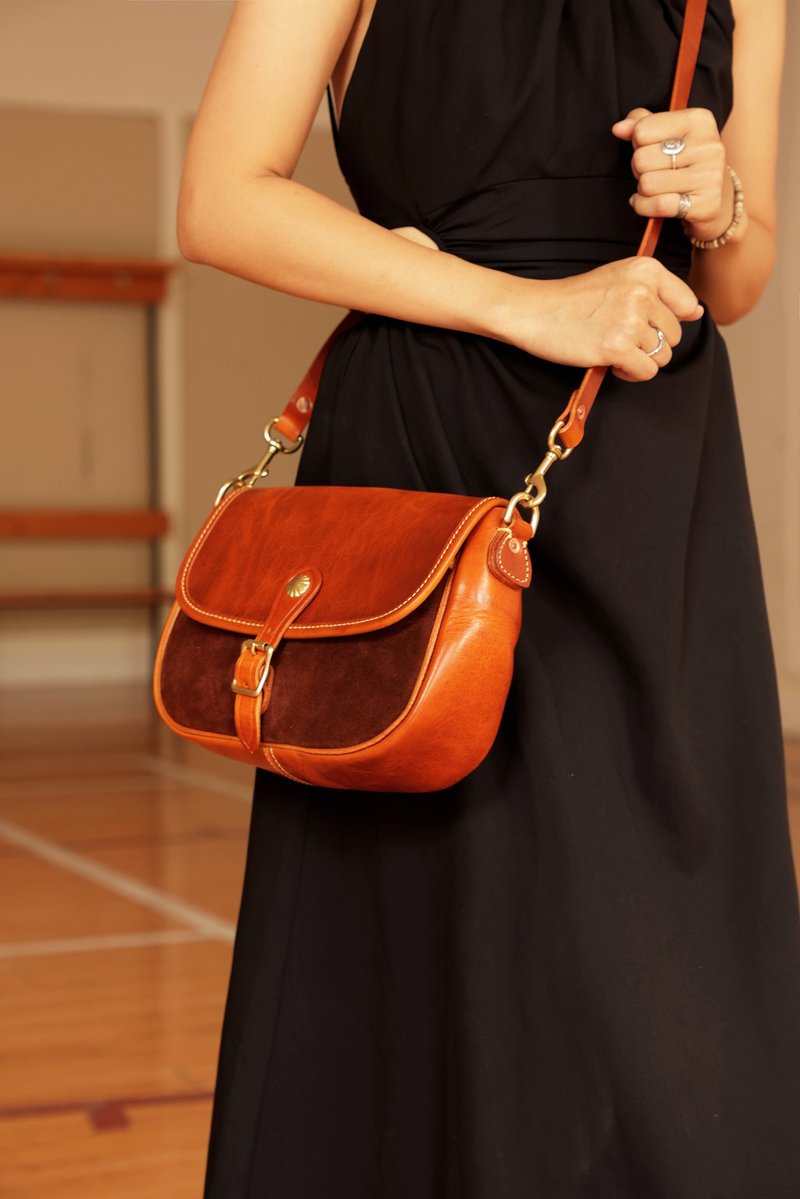 American vintage Italian Tuscany first-grain cowhide crossbody bag - กระเป๋าแมสเซนเจอร์ - หนังแท้ หลากหลายสี