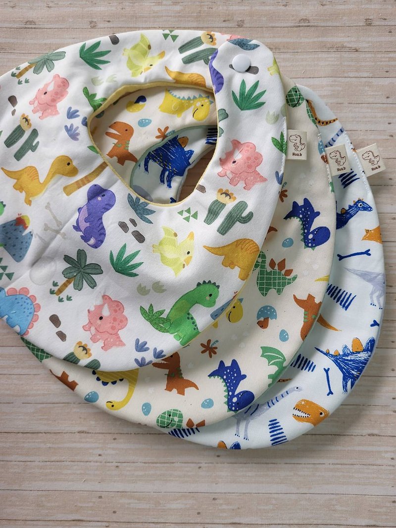 [Favorite Dinosaur Pocket] Dinosaur Mid-Moon Gift Handmade Bib Bib - ผ้ากันเปื้อน - ผ้าฝ้าย/ผ้าลินิน หลากหลายสี