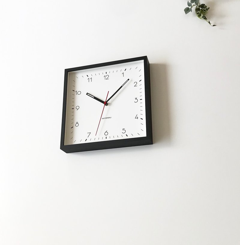 KATOMOKU square clock 3 black (km-114BK) wall clock  made in japan - นาฬิกา - ไม้ สีดำ