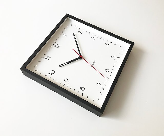 KATOMOKU square clock 3 black (km-114BL) wall clock made in japan - Shop  katomoku Clocks - Pinkoi