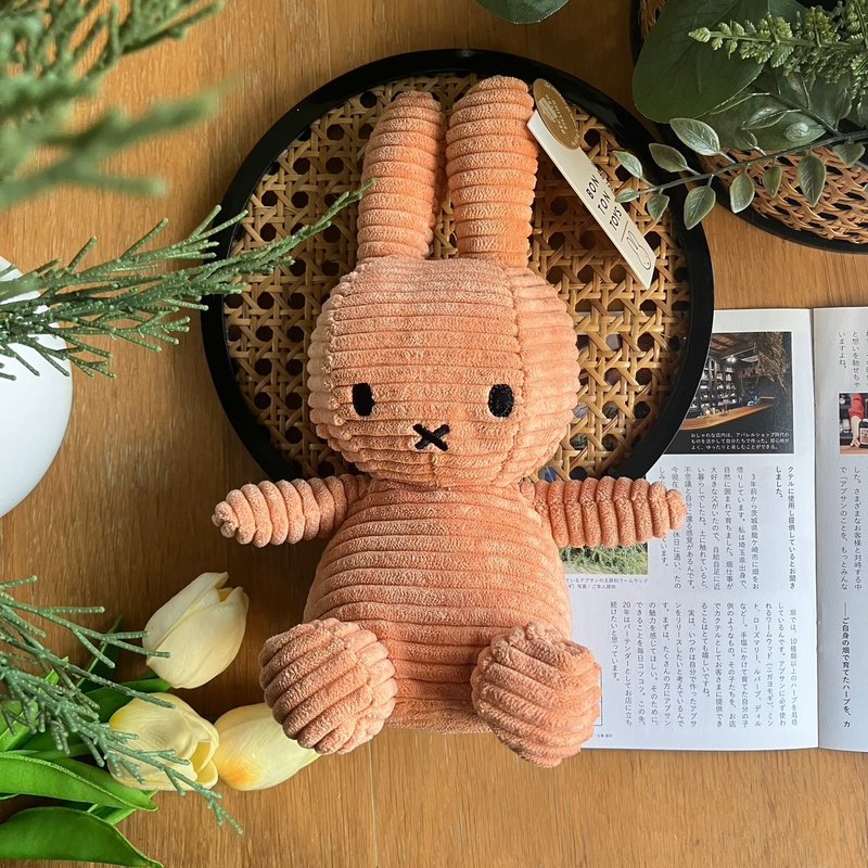 BON TON TOYS Miffy Rabbit ECO Corduroy Stuffed Doll 23CM-Pumpkin - ตุ๊กตา - เส้นใยสังเคราะห์ หลากหลายสี