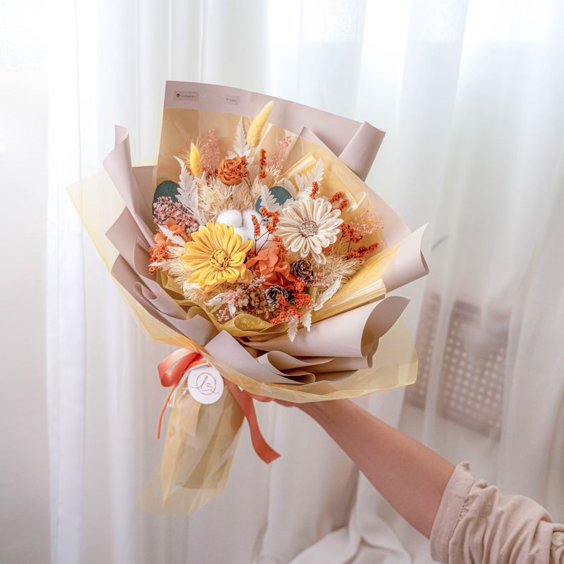 太陽花 向日葵 乾燥花 畢業花束 生日禮物 畢業禮物 交換禮物 黃 - 乾燥花/永生花 - 植物．花 黃色