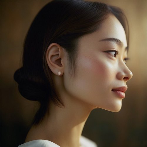 JEWELRY and PEARL FUKUDA Akoya珍珠和鑽石耳環 0.2ct 海水Akoya珍珠 日本製造 耳夾耳環