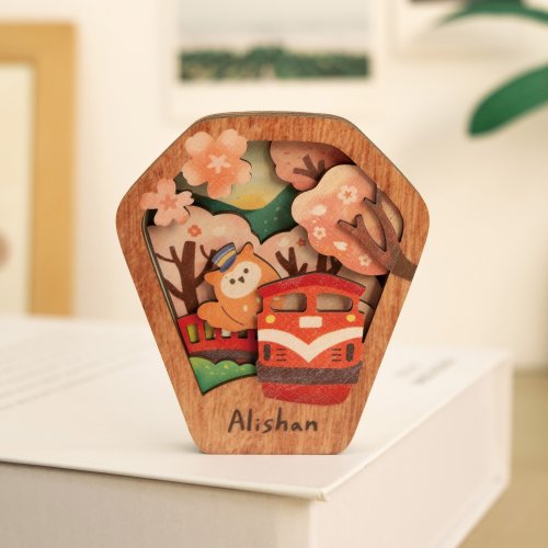 遊木時光 woodtime 【星願磁鐵燈-櫻花阿里山】臺灣紀念品 / 生活配件 / 冰箱貼