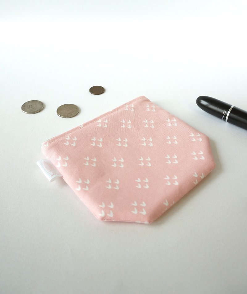 / ♡ ♡ ♡ / / angle coin purse / card storage package / make-up packet / carry a small package - กระเป๋าใส่เหรียญ - ผ้าฝ้าย/ผ้าลินิน สึชมพู