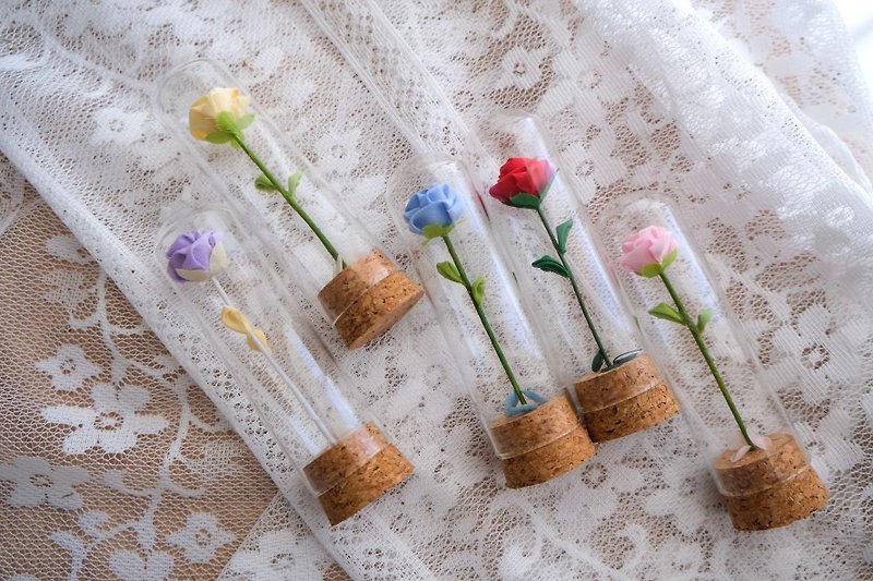 Violet-Fine Flower Mini Test Tube Vase Rose- - Items for Display - Cotton & Hemp Multicolor
