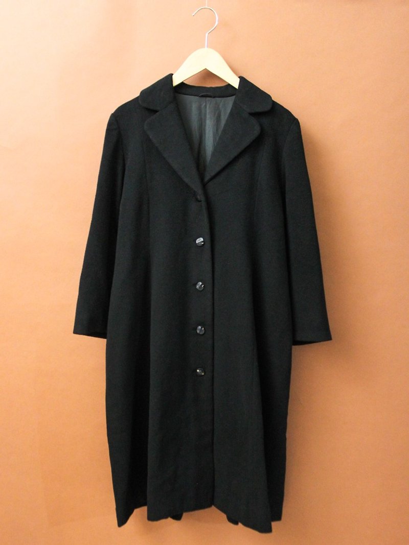 Retro simple wild black hairy autumn winter coat coat Vintage Coat - Women's Casual & Functional Jackets - Wool Black
