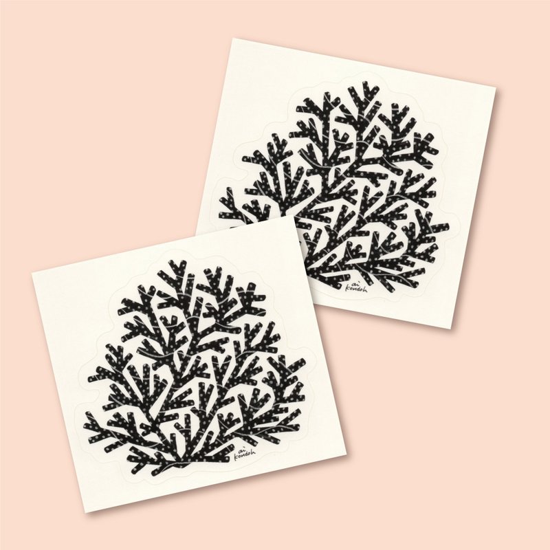 Stickers【coral】2 pieces set - สติกเกอร์ - กระดาษ สีดำ